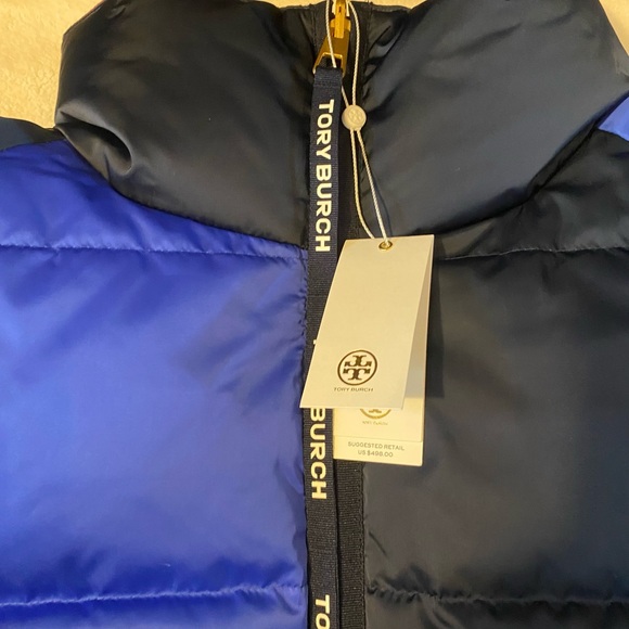 Tory Burch Reversible Blue/Red Puffer Jacket - Picture 9 of 11